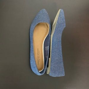 Christian Siriano blue denim flats